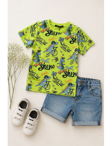 Camiseta dino rider verde
