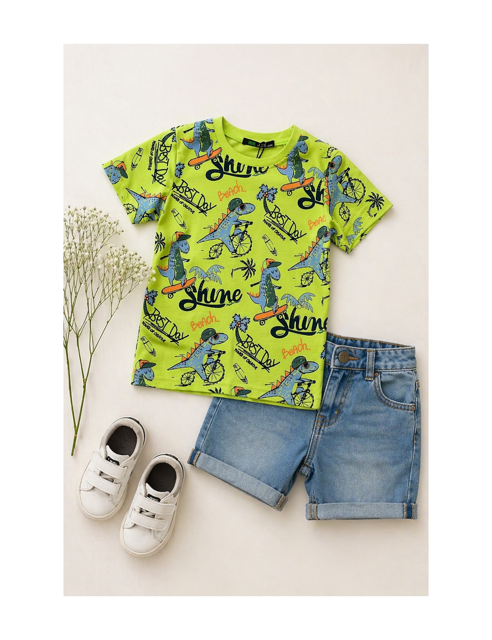 Camiseta dino rider verde