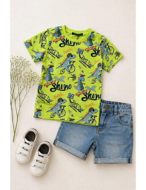 Camiseta dino rider verde