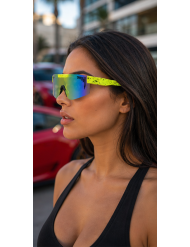 Lucine future yellow black - Gafas de Sol Urbanas, Ajustables y Atrevidas