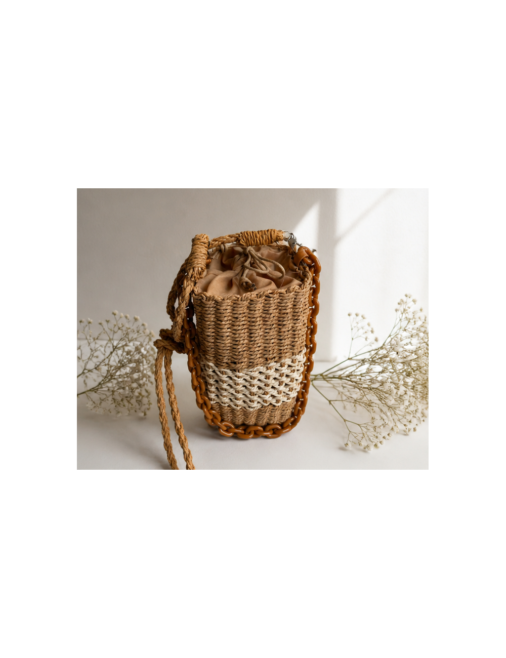 Bolso cesta de rafia
