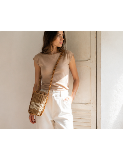 Bolso cesta de rafia