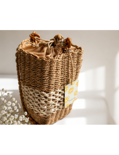 Bolso cesta de rafia