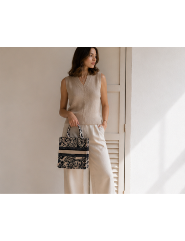Bolso de Mano París | Tote Mini Estampado Toile de Jouy